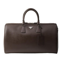 PRADA Leather One Shoulder Crossbody Portable Travel Bag Men's