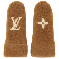 LOUIS VUITTON Shearling Gloves Women's Brown