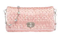 MIU MIU Satin Crossbody Bag, Shoulder Bag Women's Light Pink