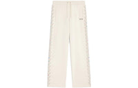 CELINE Straight Leg Embellished Jersey Track Pants Cream