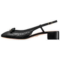 DIOR Ballet Chunky Heel High Heels 3cm Women's Black