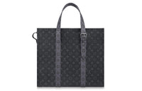 LOUIS VUITTON Coated Canvas Tote Bag Shopping Bag Briefcase Handbag Large Size Men's Black