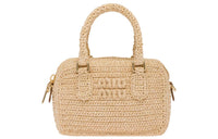 MIU MIU Wicker Shoulder Bag, Crossbody Bag, Handbag Regular Women's Beige