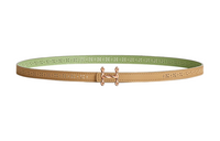 HERMES H Letter Cut-Out Decoration Smooth Buckle Leather Belts Women's Light Brown Width: 1.3cm