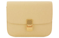 CELINE Calfskin Crossbody Bag Shoulder Bag Women's Light Yellow
