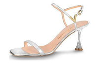LOUIS VUITTON Blossom One-Strap Sandals 7.5cm Women's Silver
