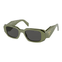 PRADA Acetate Rectangular Sunglasses Women's Green/Black