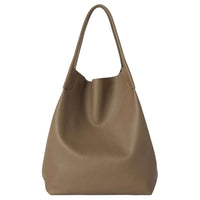 Loro Piana Cow Leather Handbag Extra Large Women's Dark Coffee Brown