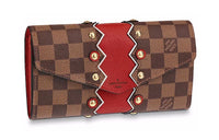 LOUIS VUITTON Wallet Sarah Damier Ebene Karakoram Rubis Red Brown