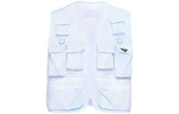 PRADA Striped Zip Up Gilet