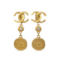 CHANEL 1990 2000s Logo medallion Clip on Earrings
