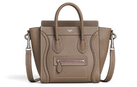 CELINE Classic Cow Leather Handbag Shoulder Bag Women's Mouse Gray