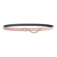HERMES Calfskin Leather Belts Women's Rose Cherry Blossom/Gray Mist Width 1.3cm