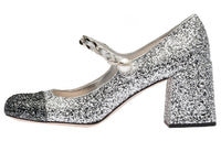 MIU MIU Chunky Heel High Heels 6.5cm Women's Silver