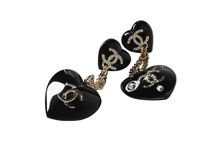 CHANEL Earrings Women's Black