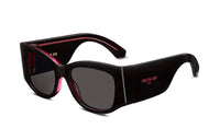 DIOR Acetate Irregular Shape Sunglasses Women's Black/Red