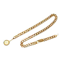 CHANEL Logo Badge Chain Gold-Plated Waist Chains Women's Gold