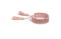 DIOR Cotton Crystal Bracelets Women's Pink
