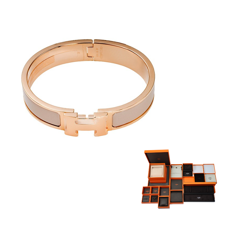 HERMES Rose Gold Plated Bangles Women's Rose Gold