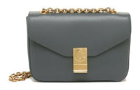 CELINE Leather Crossbody Bag Shoulder Bag Women's Gray