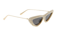 DIOR Irregular Shape Sunglasses Women's Gold