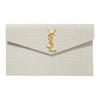 SAINT LAURENT Calfskin Envelope Bag Clutches Women's White