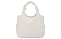 PRADA Soft Sheep Leather Basket Bag Tote Bag, Shopping Bag, Handbag Women's White