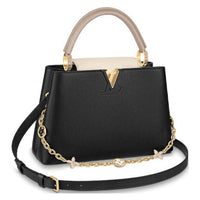 LOUIS VUITTON Capucines Taurillon Leather Shoulder Bag Crossbody Bag Handbag Medium Size Women's Black