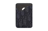 DIOR Grain Cow Leather Card Holder Men's Black