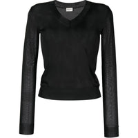 SAINT LAURENT Semi sheer V neck Top