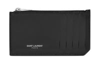 SAINT LAURENT PARIS Calfskin Card Holder Men's Black