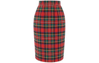 SAINT LAURENT Tartan Mini Pencil Skirt