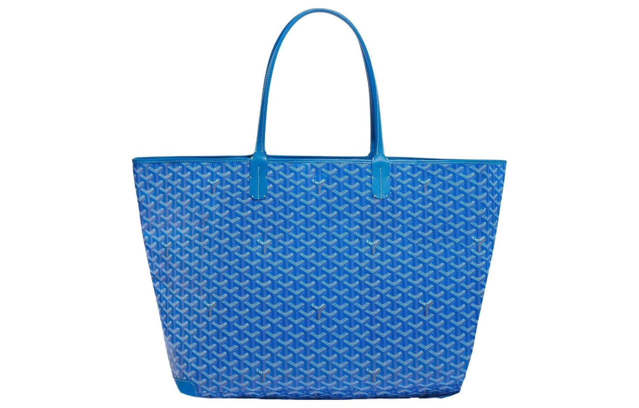 GOYARD Artois Canvas With Leather Tote Bag Shopping Bag Shoulder Bags Handbags Large Size Unisex Blue