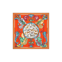 HERMES Silk Scarves Women's Orange