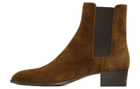 SAINT LAURENT Wyatt Round Toe Ankle Boots