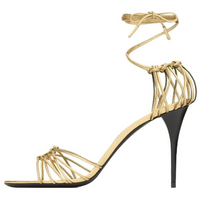 SAINT LAURENT Babylone One Strap Sandals 9cm Women's Gold