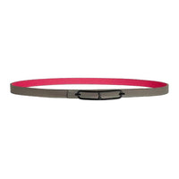 HERMES Calfskin Leather Belts Women's Gray/Rose Width 1.3CM