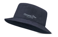 DIOR Sheep Wool Bucket Hats Men's Marine Blue