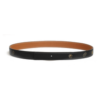 HERMES Calfskin Leather Belts Women's Black/Brown Width 2.4CM