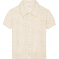 CELINE Knit Detailed Short Sleeve Sweater