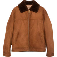 PRADA Leather Jacket Men's Brown