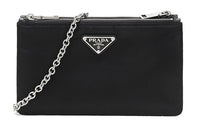 PRADA Fabric Clutches Crossbody Bag Shoulder Bag Women's Black