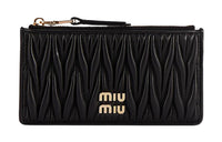 MIU MIU Matelassé Leather Wallet Women's Black