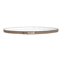 HERMES Calfskin Leather Belts Women's Brown White Width 1.3CM
