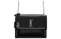 SAINT LAURENT Calfskin Crossbody Bag Shoulder Bag Women's Black