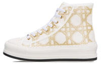DIOR High-Top Skateboard Shoes Women's Ecru