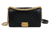 CHANEL LEBOY Cow Leather Shoulder Bag Crossbody Bag Medium Size Women's Black