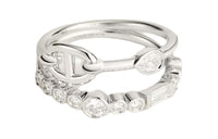 HERMES 18K White Gold Rings Unisex Silver