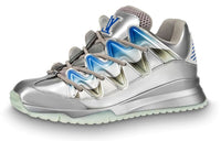 LOUIS VUITTON Zig Zag Non slip Lightweight Low Top Casual Shoes Men's Bright Silver