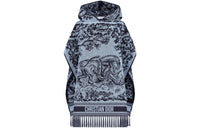 DIOR Toile De Jouy Sauvage Hooded Poncho Cloaks Women's Blue